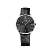 Hugo Boss Jackson Black Dial Black Leather Strap Watch for Men - 1513369