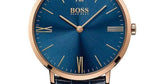 Hugo Boss Jackson Blue Dial Black Leather Strap Watch for Men - 1513371