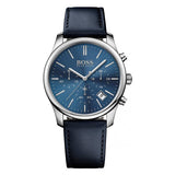 Hugo Boss Time One Blue Dial Black Leather Strap Watch for Men - 1513431