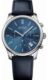 Hugo Boss Time One Blue Dial Black Leather Strap Watch for Men - 1513431