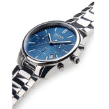 Hugo Boss Commander Blue Dial Silver Steel Strap Watch for Men - 1513434