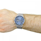 Hugo Boss Navigator Chronograph Blue Dial Silver Steel Strap Watch for Men - 1513498