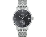 Hugo Boss Corporal Black Dial Silver Mesh Bracelet Watch for Men - 1513641