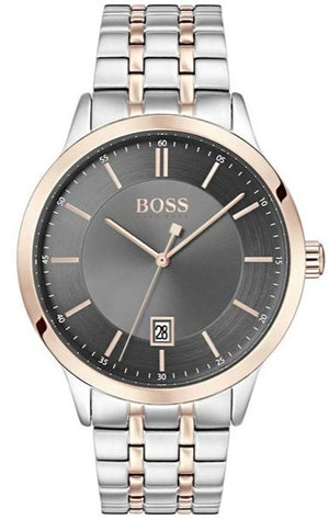 Hugo Boss Classic Grey Dial Two Tone Steel Strap Watch for Men - 1513688