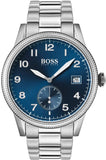 Hugo Boss Legacy Blue Dial Silver Steel Strap Watch for Men - 1513707