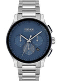 Hugo Boss Peak Chronograph Blue Dial Silver Steel Strap Watch for Men - 1513763