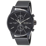 Hugo Boss Associate Black Dial Black Mesh Bracelet Watch for Men - 1513769