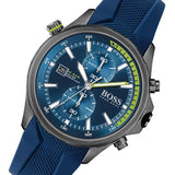 Hugo Boss Globetrotter Blue Dial Blue Silicone Strap Watch for Men - 1513821