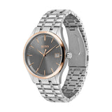 Hugo Boss Classic Grey Dial Two Tone Steel Strap Watch for Men - 1513688