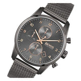 Hugo Boss Skymaster Grey Dial Grey Mesh Bracelet Watch for Men - 1513837