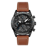 Hugo Boss Pilot Black Dial Brown Leather Strap Watch for Men - 1513851