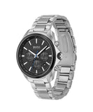 Hugo Boss Montre Distinct Black Dial Silver Steel Strap Watch for Men - 1513857