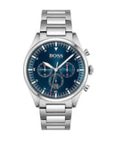 Hugo Boss Pioneer Blue Dial Silver Steel Strap Watch for Men - 1513867