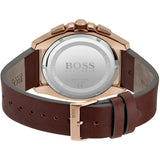 Hugo Boss Grandmaster Grey Dial Brown Leather Strap Watch for Men - 1513882