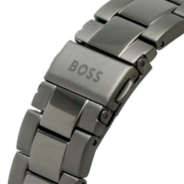Hugo Boss Grey Dial Allure Watch Men Chronograph for Strap Grey Steel