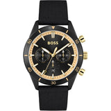 Hugo Boss Santiago Black Dial Black Nylon Strap Watch for Men - 1513935