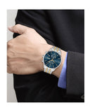 Hugo Boss Associate Blue Dial Two Tone Steel Strap Watch for Men - 1513976