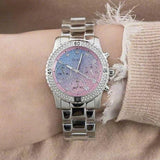 Guess Confetti Multicolored Dial Silver Steel Strap Watch For Women - W0774L1