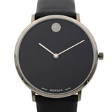 Movado Museum 70th Anniversary Grey Dial Grey Leather Strap Watch For Women - 0607144