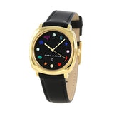 Marc Jacobs Mandy Black Dial Black Leather Strap Watch for Women - MJ1597