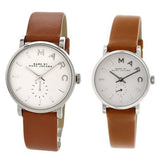 Marc Jacobs Baker White Dial Brown Leather Strap Watch for Women - MBM1270