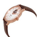 Tissot Tradition Powermatic 80 Open Heart Silver Dial Brown Leather Strap Watch For Men - T063.907.36.038.00