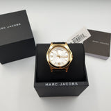 Marc Jacobs Baby Dave Champagne Dial Black Leather Strap Watch for Women - MBM1264