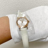 Burberry The City White Dial White Leather Strap Watch for Women - BU9209