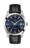 Tissot Gentleman Powermatic 80 Silicium Blue Dial Black Leather Strap Watch For Men - T127.407.16.041.01