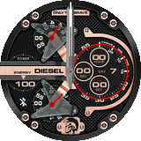 Diesel Mr Daddy 2.0 Black Dial Black Leather Strap Watch For Men - DZ7350