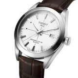 Tissot Gentleman Powermatic 80 Silicium Silver Dial Brown Leather Strap Watch For Men - T127.407.16.031.01