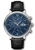 IWC Portofino Chronograph Blue Dial Black Leather Strap Watch for Men - IW391023