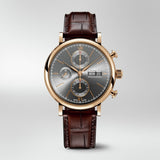 IWC Portofino Chronograph Grey Dial Brown Leather Strap Watch for Men - IW391021