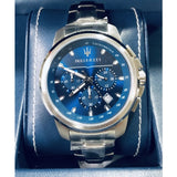 Maserati Successo Chronograph Blue Dial Stainless Steel Watch For Men - R8873621002