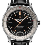 Breitling Navitimer 1 Automatic 41mm Black Dial Black Leather Strap Mens Watch - A17326211B1P2