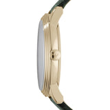 Emporio Armani Chronograph Champagne Dial Green Leather Strap Watch For Men - AR1722