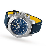 Breitling Avenger Chronograph 45mm Blue Dial Blue Calfskin Strap Watch for Men - A13317101C1X2