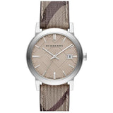 Burberry The City Brown Dial Chequered Leather Strap Watch for Women - BU9029