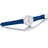 Tommy Hilfiger Carly Silver Dial Blue Leather Strap Watch for Women - 1781791