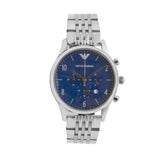 Emporio Armani Chronograph Blue Dial Silver Steel Strap Watch For Men - AR1942