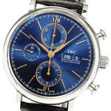 IWC Portofino Chronograph Blue Dial Black Leather Strap Watch for Men - IW391036