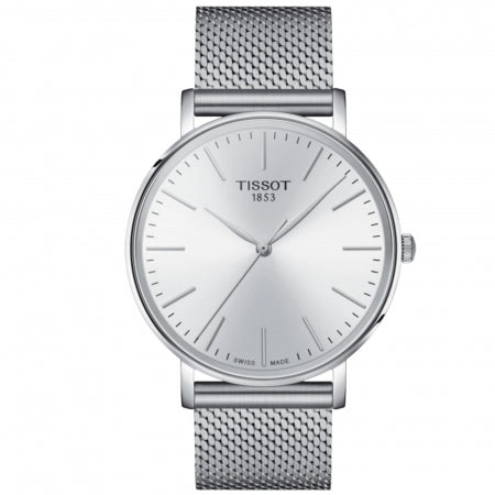 Tissot Everytime Gent Silver Dial Silver Mesh Bracelet Watch for Men - T143.410.11.011.00
