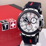 Tissot T Race Chronograph White Dial Black Silicon Strap Watch For Men - T115.417.27.011.00