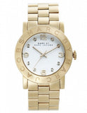 Marc Jacobs Amy White Dial Gold Stainless Steel Strap Watch for Women - MBM3056