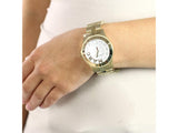 Marc Jacobs Rivera White Dial Gold Stainless Steel Strap Watch for Women - MBM3134