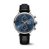 IWC Portofino Chronograph Blue Dial Black Leather Strap Watch for Men - IW391036