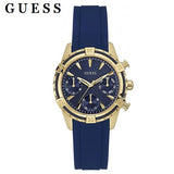 Guess Catalina Blue Gold Tone Blue Silicone Strap Watch For Women - W0562L2