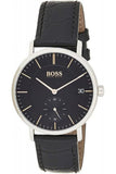 Hugo Boss Corporal Black Dial Black Leather Strap Watch for Men - 1513638