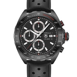 Tag Heuer Formula 1 Automatic Chronograph Black Dial Black Leather Strap Watch for Men - CAZ2011.FT8024