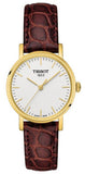 Tissot Everytime Desire Small White Dial Maroon Leather Strap Watch For Women - T109.210.36.031.00